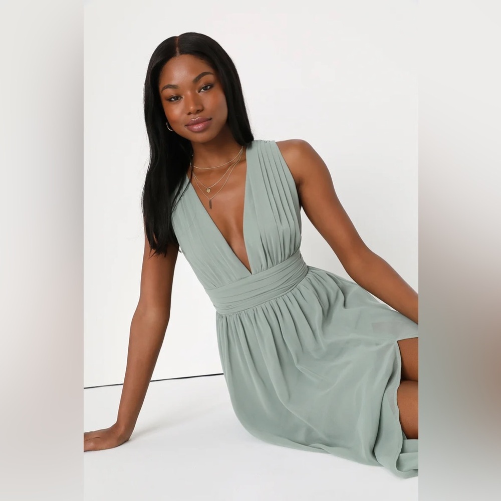 Heavenly Hues Sage Brush Maxi Dress - Picture 3 of 7